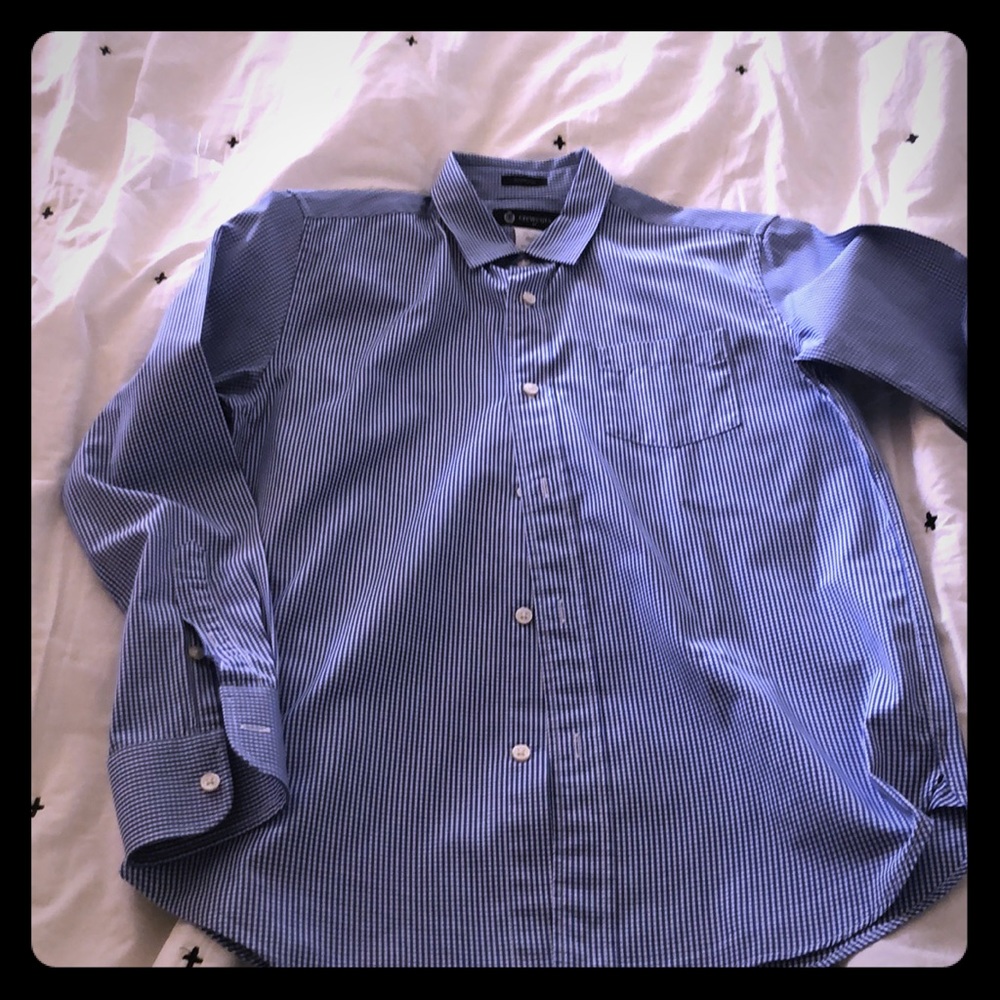 Boys blue checked dress shirt